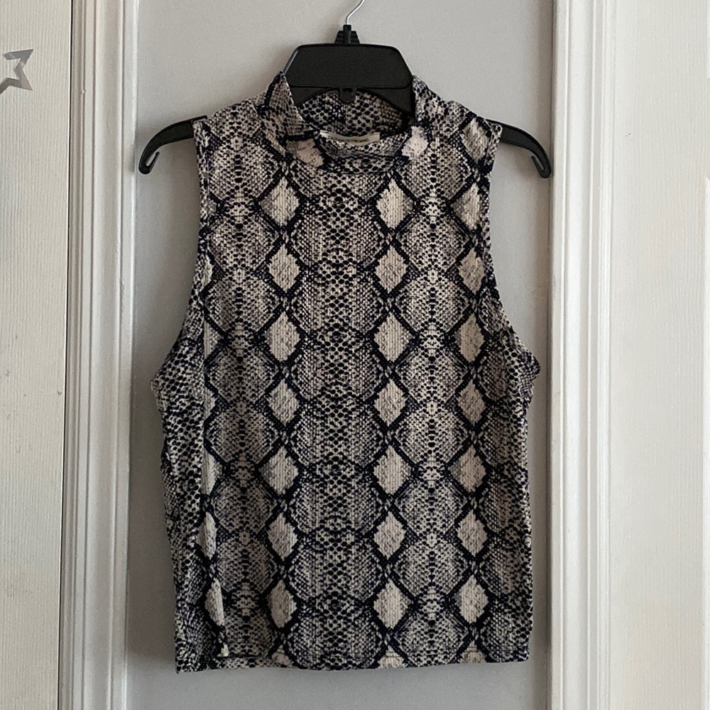 Snake skin haltered fix strap tank top